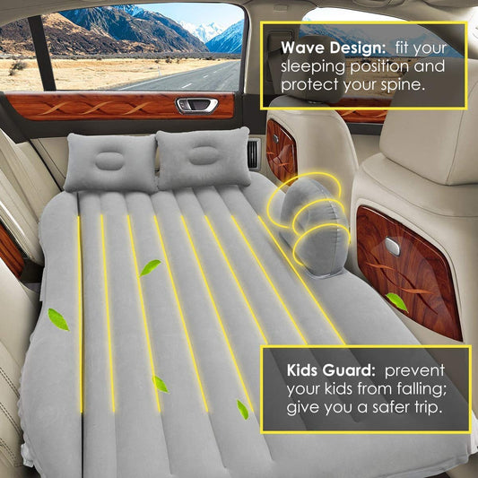 Premium Car Inflatable Bed with Pump & 2 Air Pillow